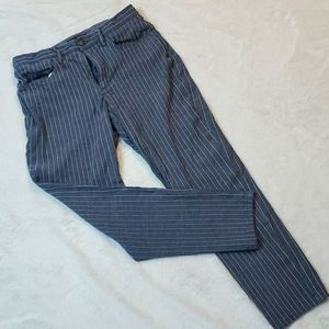 Theory striped linen cropped pants